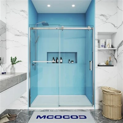 Single Sliding Semi-Frameless Shower Door