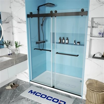 Soft-Close Double Sliding Frameless Shower Door