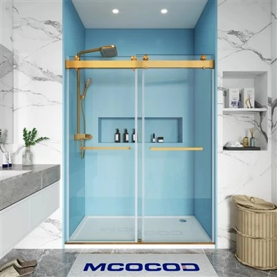 Soft-Close Double Sliding Frameless Shower Door