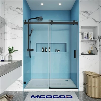 Soft-Close Single Sliding Frameless Shower Door